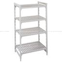 Cambro Camshelving Premium Speckled Gray 4 Vented Shelf Stationary Starter Unit, 18 x 54 x 64 inch