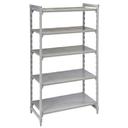Cambro Camshelving Premium Speckled Gray 5 Solid Shelf Stationary Starter Unit, 18 x 54 x 84 inch