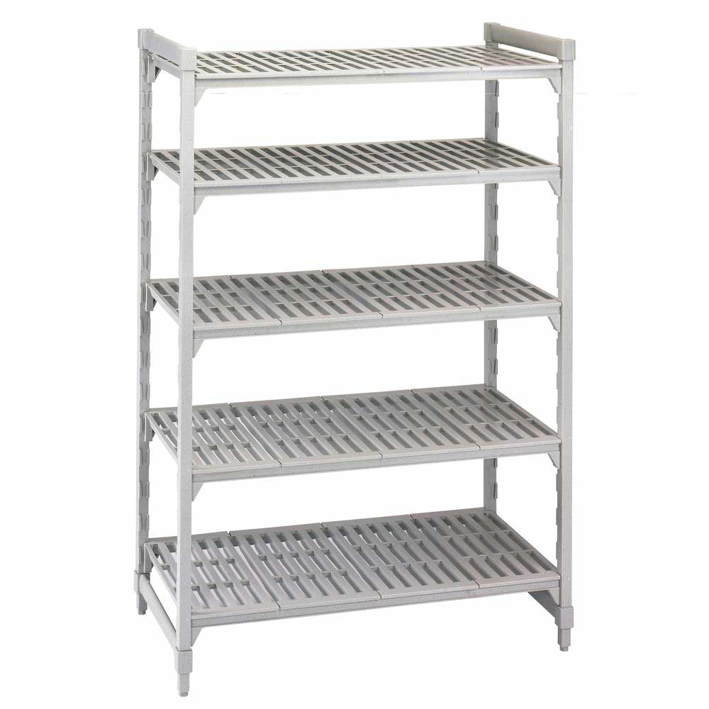 Cambro Camshelving Premium Speckled Gray 5 Vented Shelf Stationary Starter Unit, 21 x 24 x 64 inch