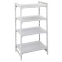 Cambro Camshelving Premium Speckled Gray 4 Solid Shelf Stationary Starter Unit, 24 x 24 x 64 inch