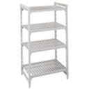 Cambro Camshelving Premium Speckled Gray 4 Vented Shelf Stationary Starter Unit, 24 x 24 x 84 inch