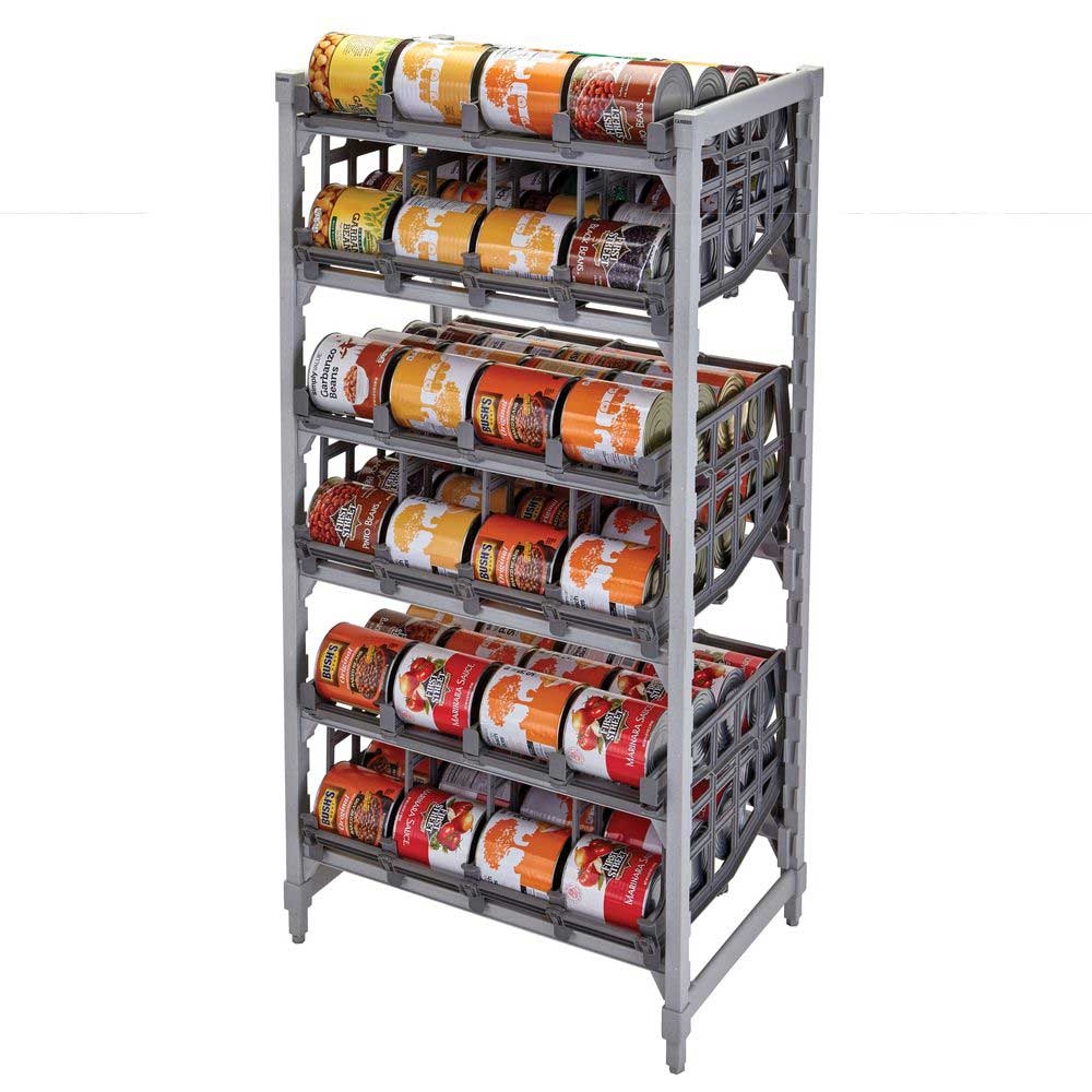 Cambro Full Size Speckled Gray Premium Ultimate Stationary Number 10 Can Rack Starter Unit with Free Standing, 26 x 36 x 72 inch