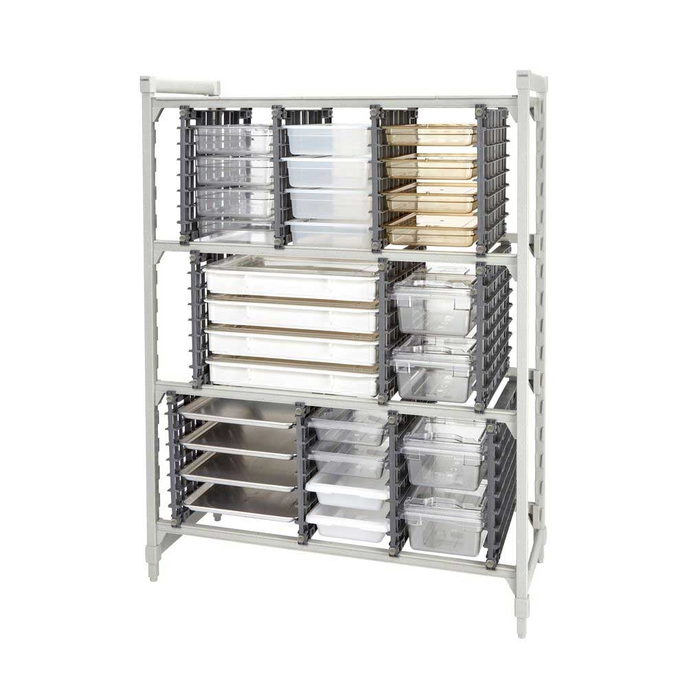 Cambro Camshelving Brushed Graphite Universal Storage Rack Add On Kit for 21 inch Deep Premium Shelving