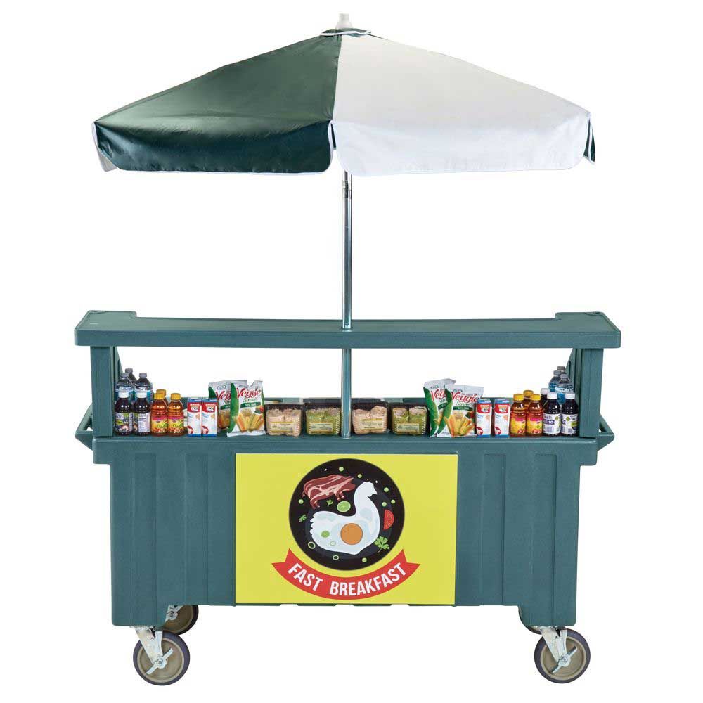 Cambro Camcruiser Granite Green Vending Cart, 74 1/4 X 31 3/4 X 94 Inch