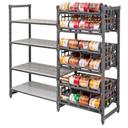Cambro Premium Ultimate Speckled Gray Full-Size Stationary Add-on Number 10 Can Rack Unit with Shared Posts, 26 x 34.25 x 72 inch