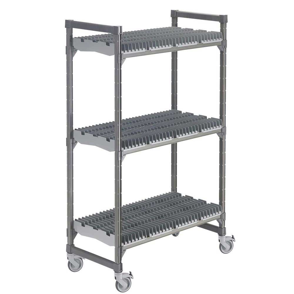 Cambro Camshelving Elements Brushed Graphite Mobile Vertical Drying Rack Cart, 24 x 60 x 78 inch