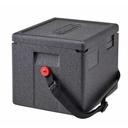 Cambro Cam GoBox Black Half Size Insulated Top Loading Food Pan Carrier with Black Web Strap, 15.4 x 13 x 12.4 inch