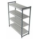 Cambro Camshelving Elements Brushed Graphite 4 Vented Shelf Stationary Starter Unit, 18 x 48 x 64 inch