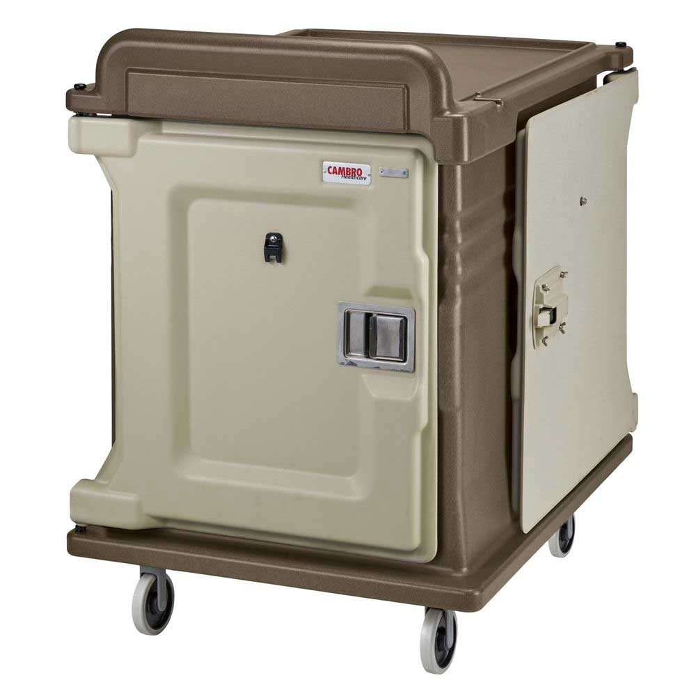 Cambro Granite Sand Insulated 2 Door Low Profile 10 Tray Dual Access Meal Delivery Cart, 30 3/8 x 38 1/4 x 42 3/4 inch