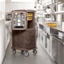 Cambro H Series 220 Volt Electric Insulated Dark Brown 2 Compartment Ultra Camcart with Heated Top Door Only, 20 1⁄2 x 27 1⁄8 x 54 inch