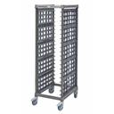 Cambro Camshelving Full Size Brushed Graphite Ultimate Sheet Pan Rack with 3 inch Rail Spacing and Plastic Caster, 33.37 x 25.44 x 72.38 inch