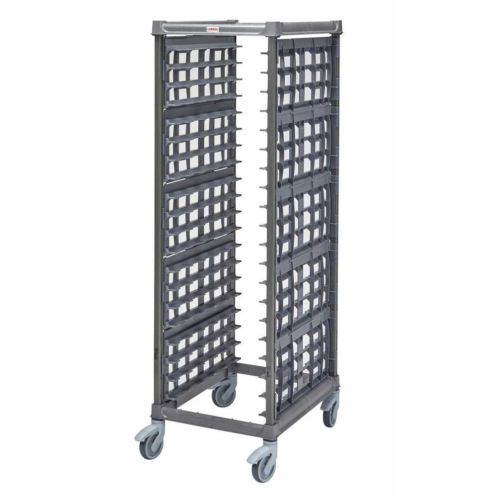 Cambro Camshelving Brushed Graphite Full Size Ultimate Sheet Pan Rack With 3 Inch Rail Spacing And Plastic Caster - Factory Assembled Unit, 33.37 X 25.44 X 72.38 Inch