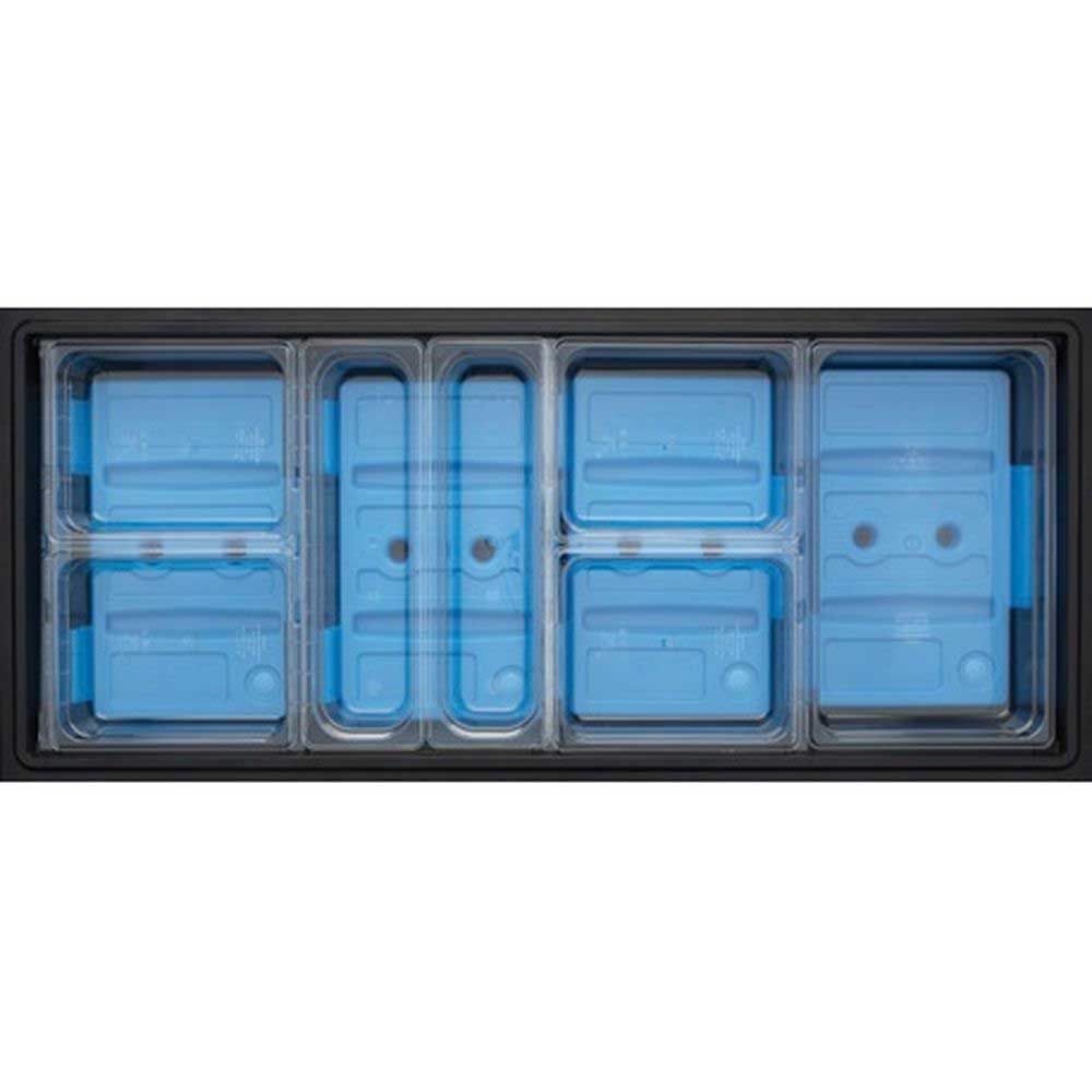 Cambro Black Tray Rail For 5 Feet Versa Food Bar / Work Table, 53 X 11 1/2 X 4 9/16 Inch
