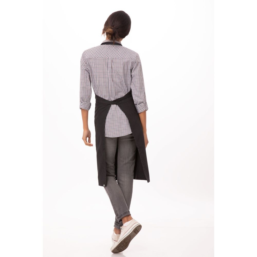 Chef Works Steel Grey Rockford Bib Apron, 34 inch Long x 30 inch Wide