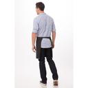 Chef Works Steel Grey Rockford Half Bistro Apron, 19 inch Long x 31 inch Wide