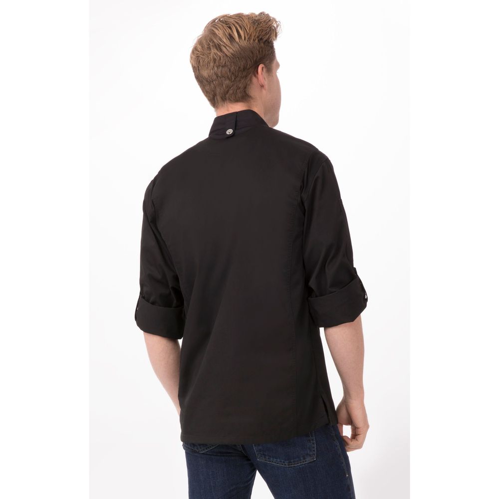 Chef Works Black Small Modern Fit Hartford Chef Coat for Men