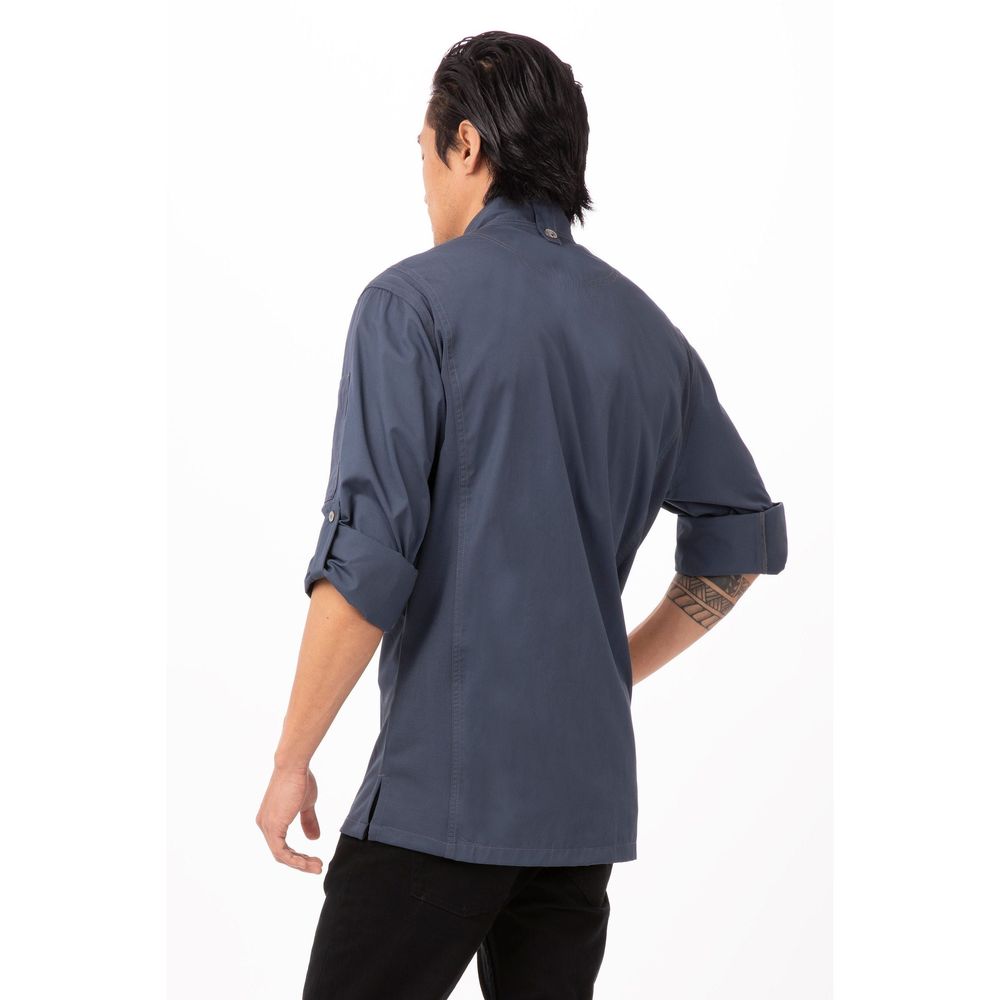 Chef Works Blue Small Modern Fit Hartford Chef Coat for Men