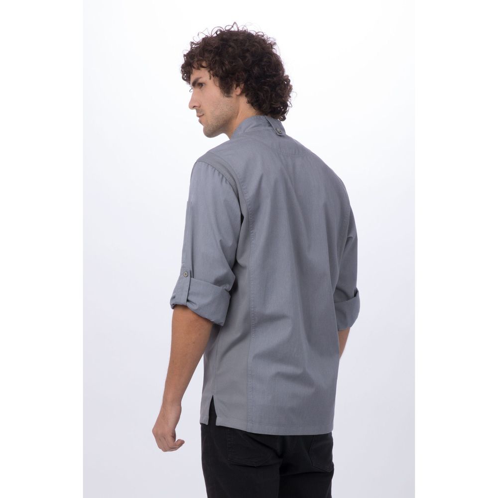 Chef Works Grey Large Modern Fit Hartford Chef Coat for Men