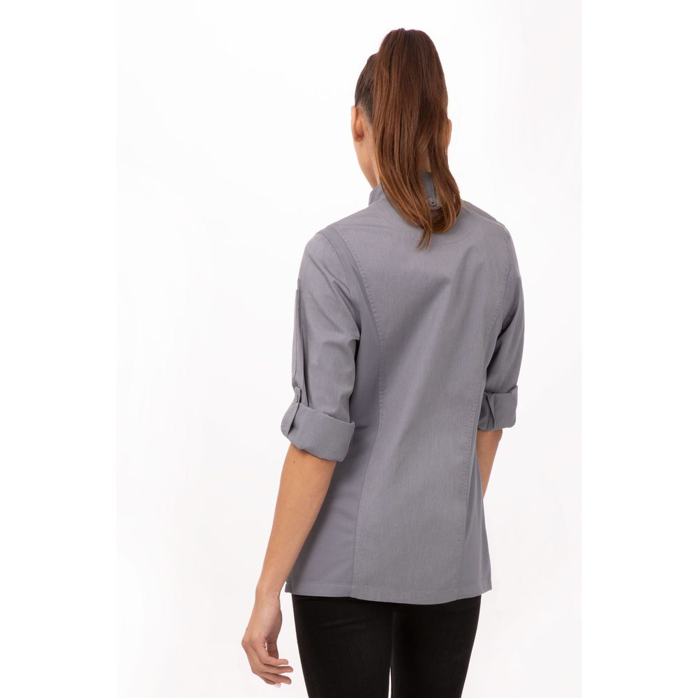 Chef Works Grey Small Modern Fit Hartford Chef Coat for Women