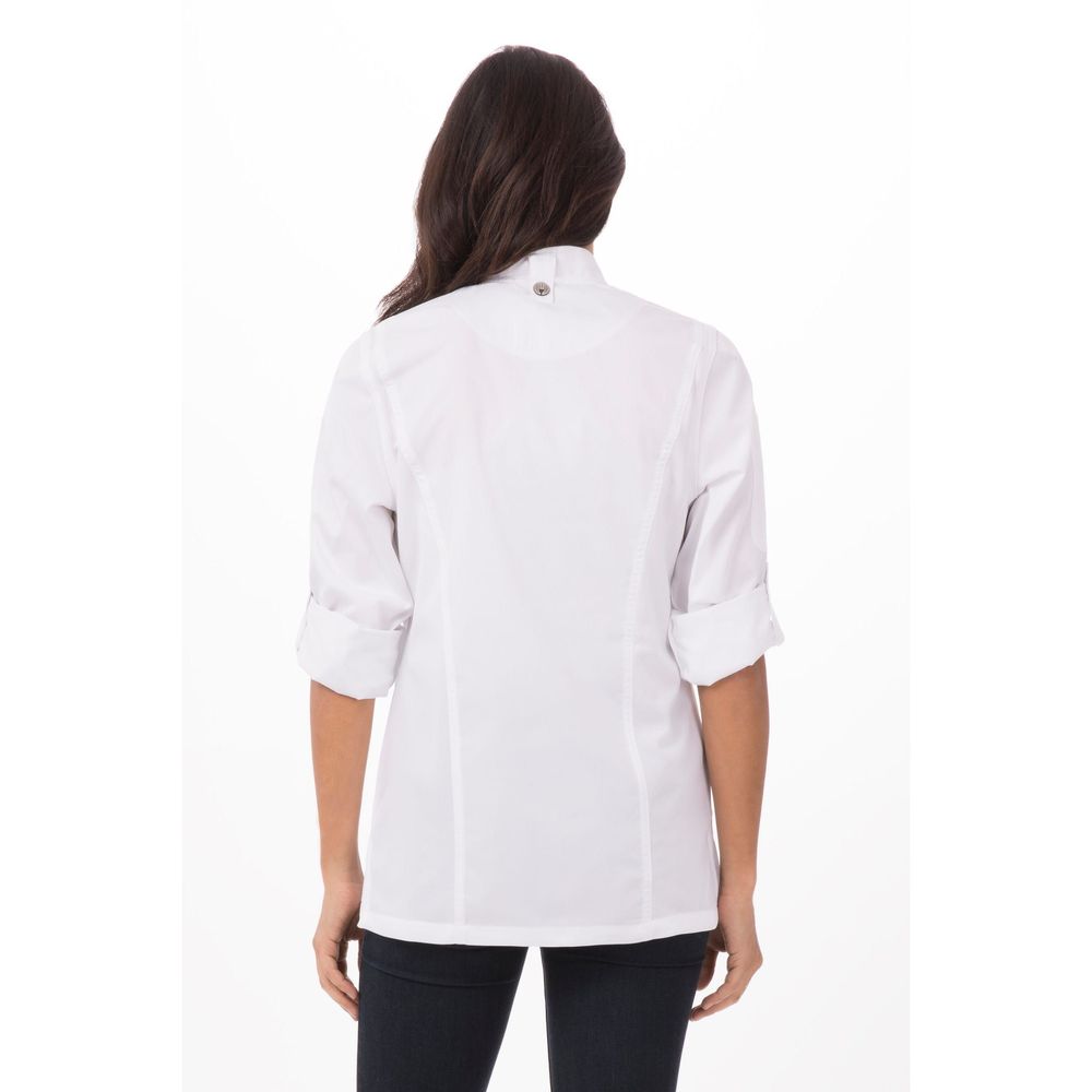 Chef Works White Medium Modern Fit Hartford Chef Coat for Women
