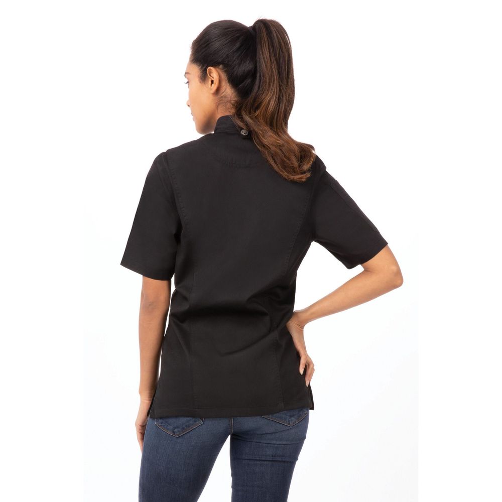 Chef Works Black Extra Large Modern Fit Springfield Chef Coat for Women