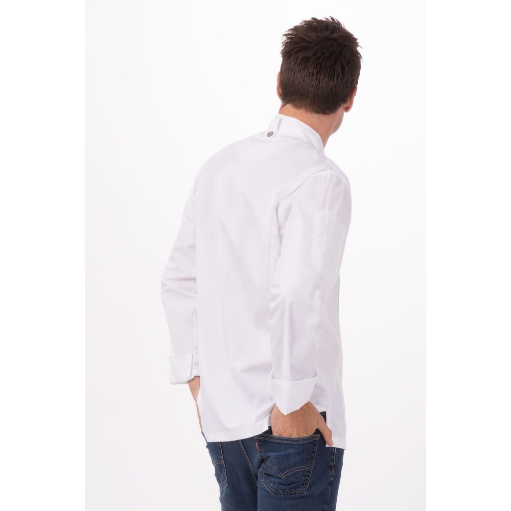 Chef Works White Large Modern Fit Bowden Chef Coat for Unisex