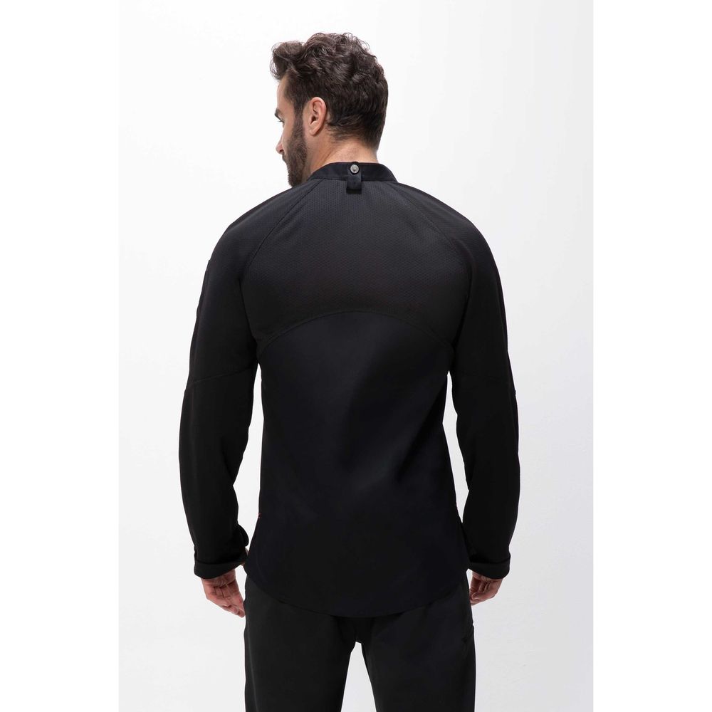 Chef Works Black Medium Modern Fit Nepal Chef Coat for Men