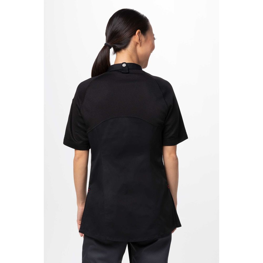 Chef Works Black Small Modern Fit Varkala Chef Coat for Women