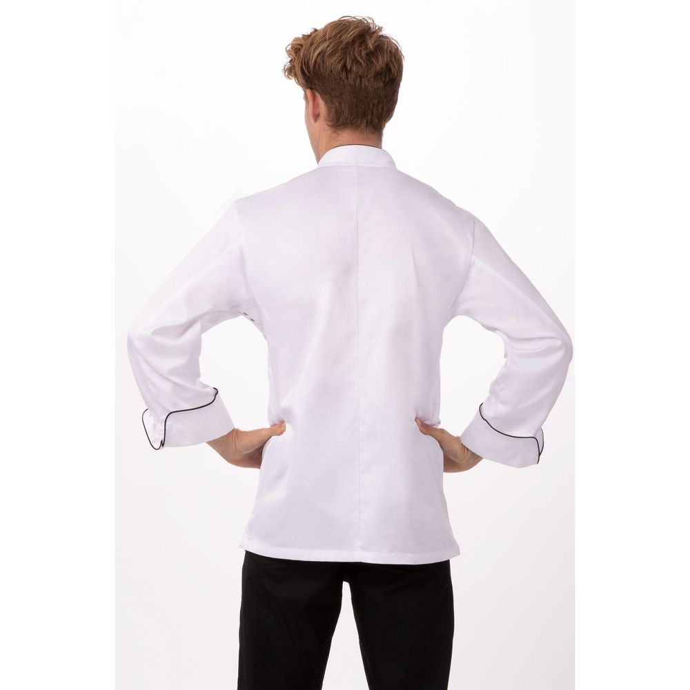 Chef Works White Generous Fit Monte Carlo Premium Cotton Chef Coat for Unisex, 62 inch