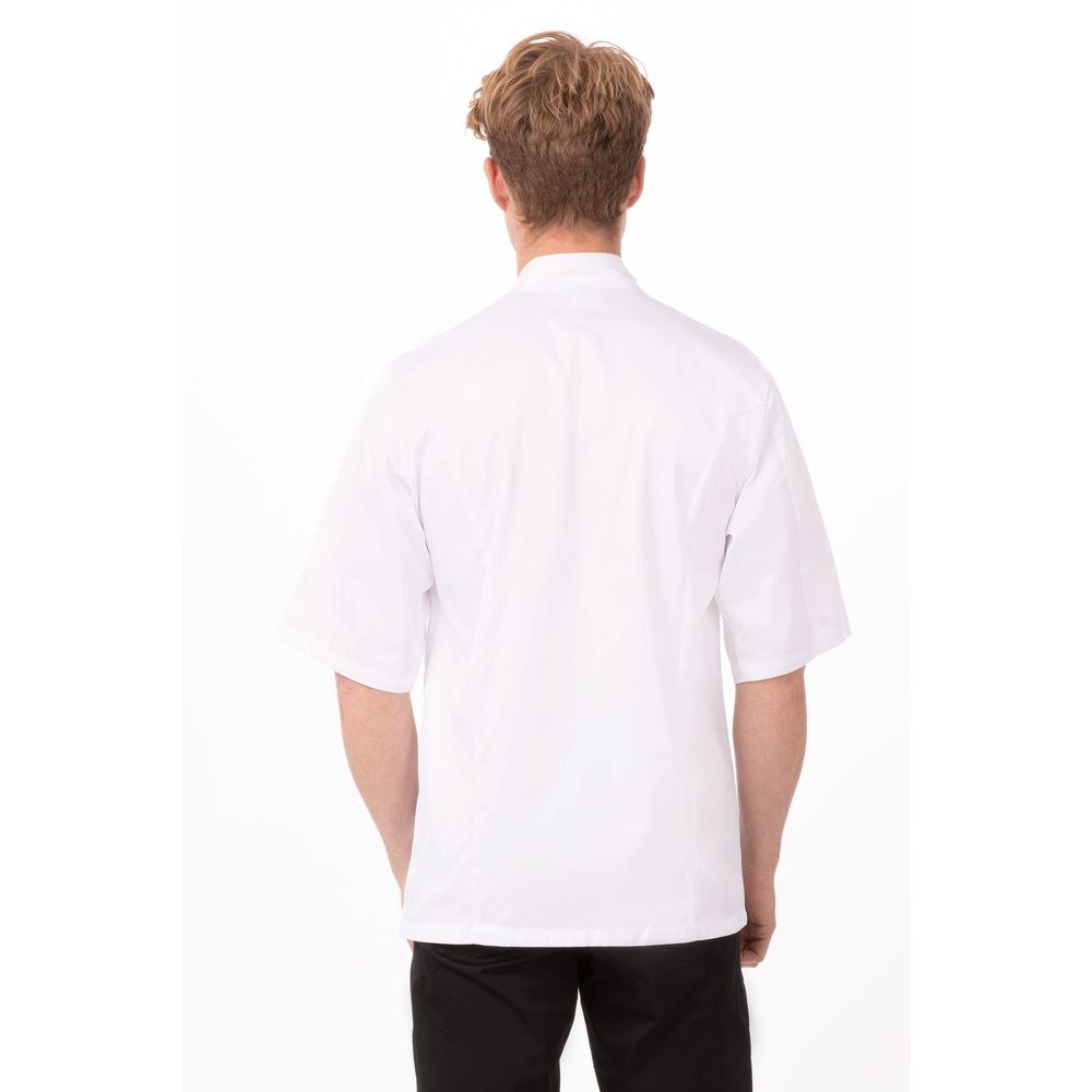 Chef Works White Modern Fit Capri Premium Cotton Chef Coat for Unisex, 52 inch