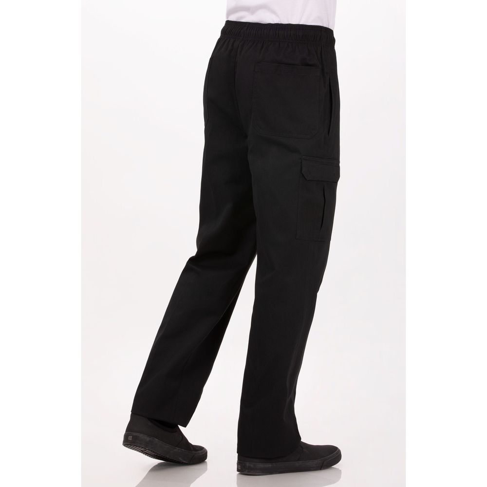 Chef Works Black Small Classic Fit Cargo Chef Pant For Men