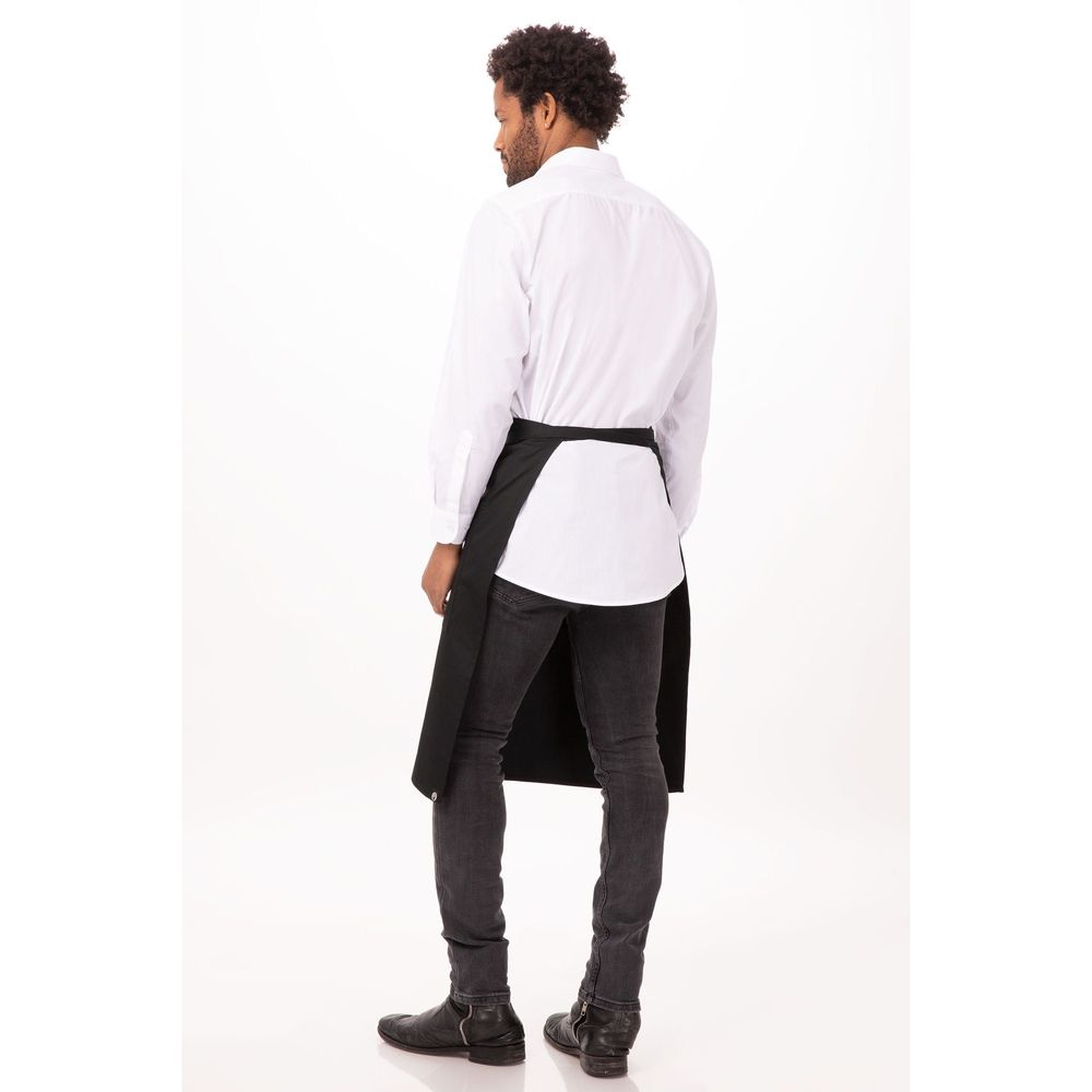 Chef Works Black Reversible Three Pocket Apron, 27 inch Long x 26 inch Wide