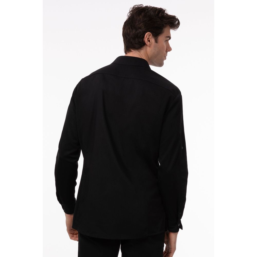 Chef Works Black Medium Slim Fit Seville Shirt for Men