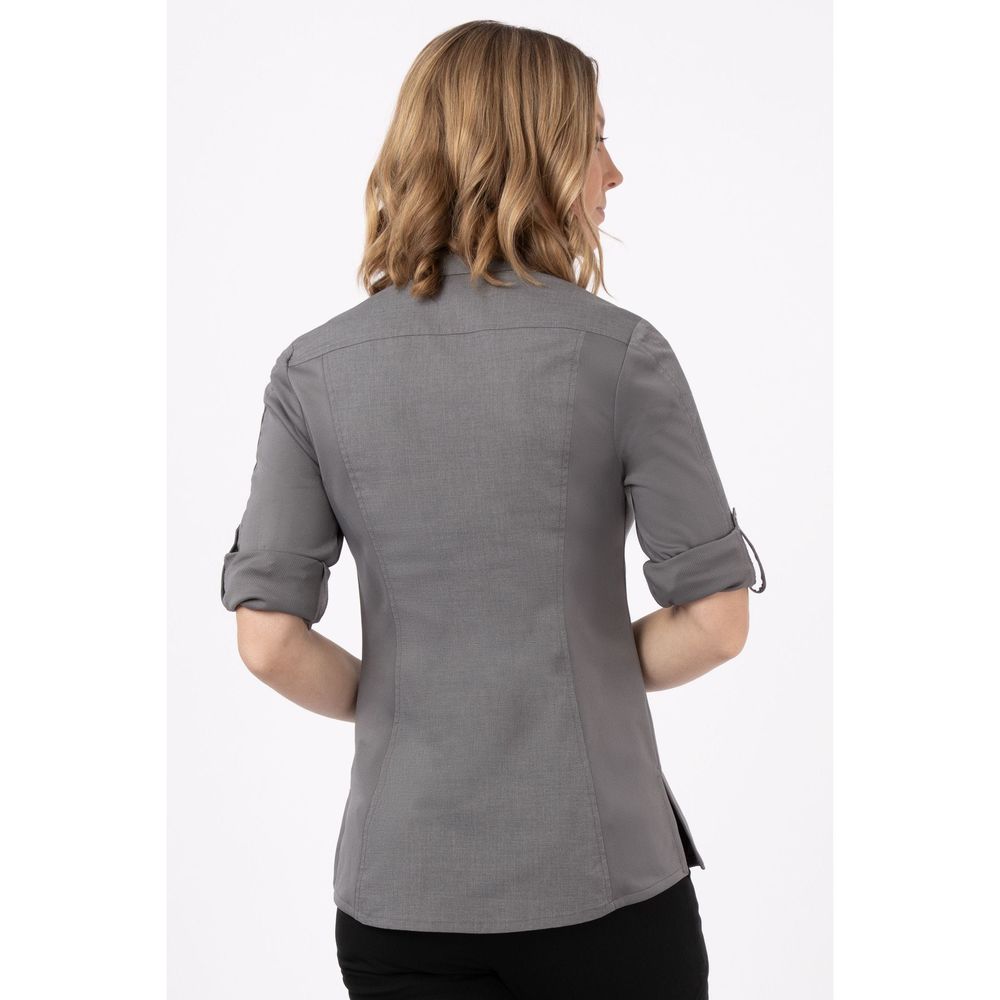 Chef Works Grey 3XL Slim Fit Seville Shirt for Women