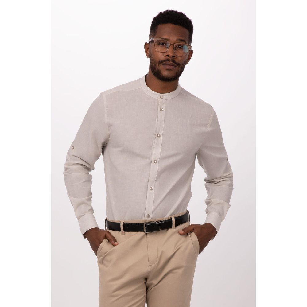 Chef Works Natural Extra Large Modern Fit Verismo Shirt for Men
