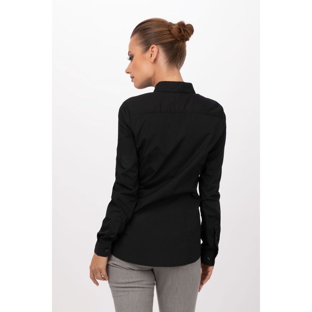 Chef Works Black Large Classic Fit Deco Shirt for Women