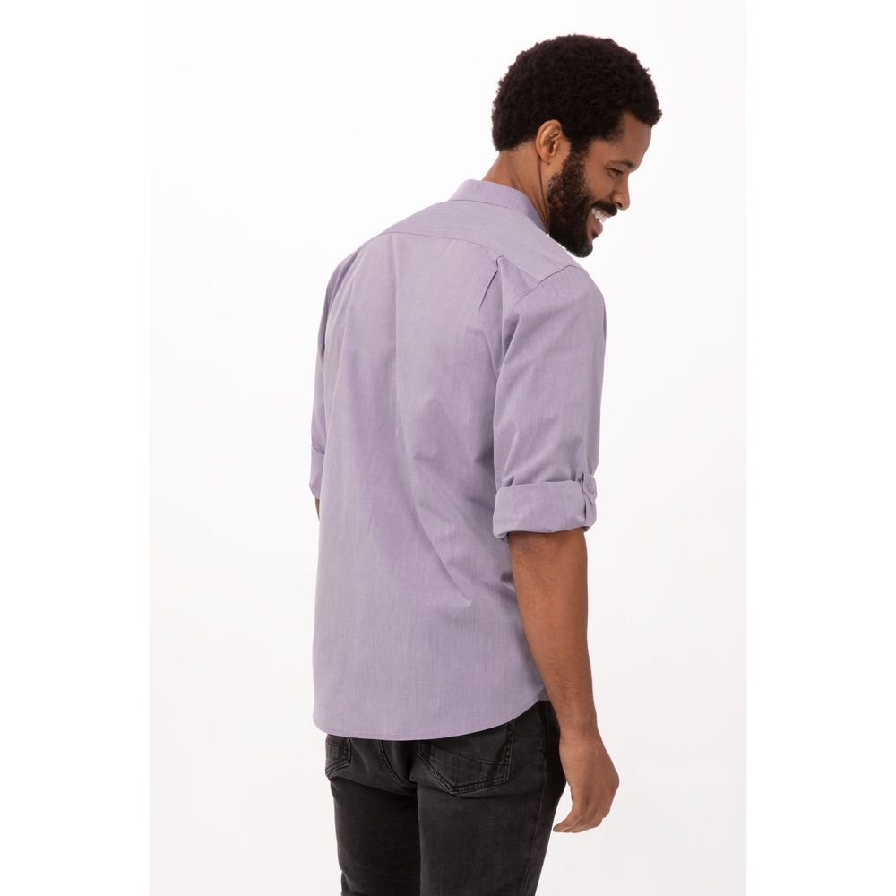 Chef Works Purple 3XL Modern Chambray Dress Shirt for Men