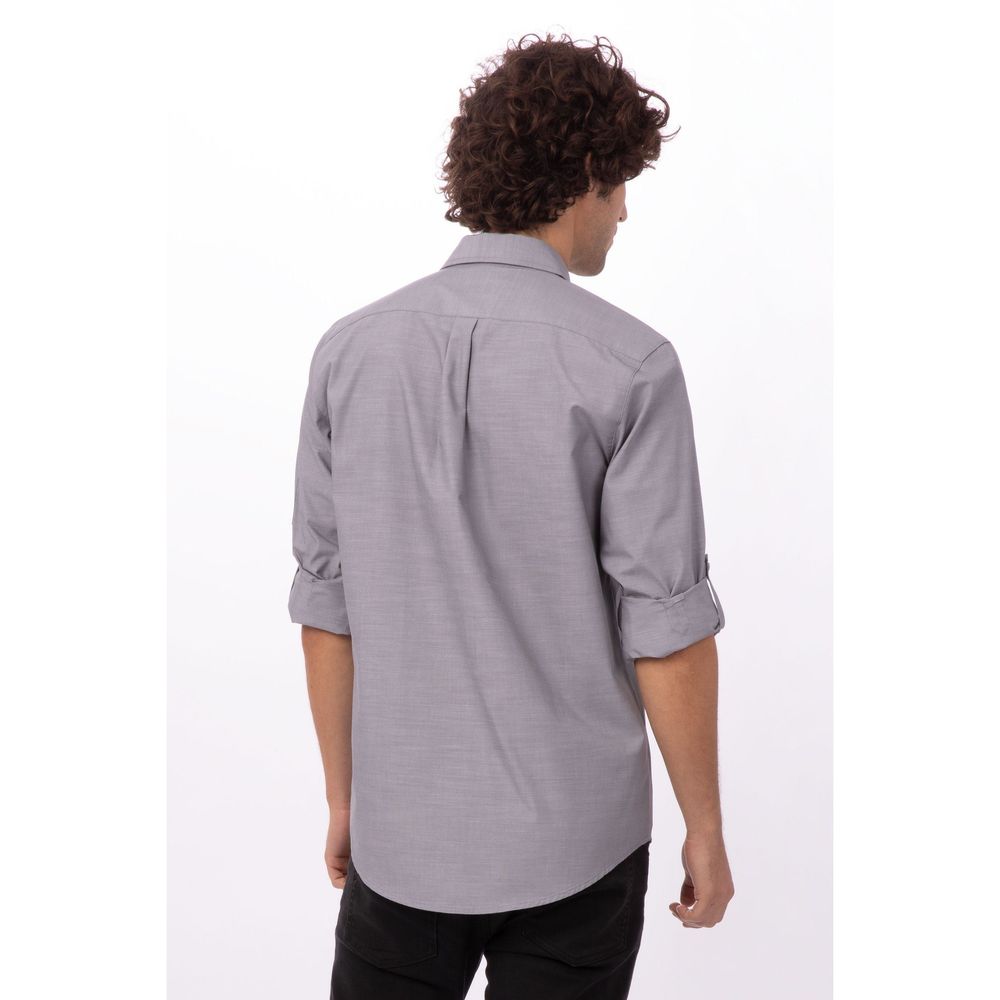 Chef Works Grey 5XL Classic Fit Chambray Shirt for Men