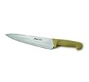 Tan Handle Alegacy Stainless Steel Cook Knife with Color Code Handle, 12 inch Blade Length.