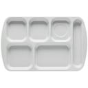 White GET Enterprises inc Melamine Right Handed 6 Compartment School Tray, 15.5 x 10 inch -- 12 per case.