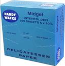 Handy Wacks Interfolded Dry Waxed Delicatessen Paper, 6 x 10.75 inch -- 6000 per case.