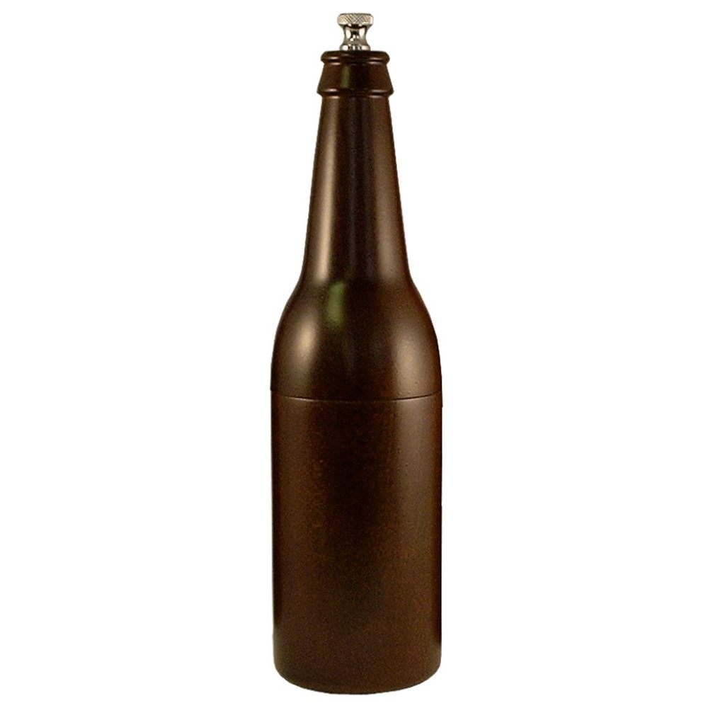 Chef Specialties Walnut Finish Beer Bottle Pepper Mill, 9.5 inch.
