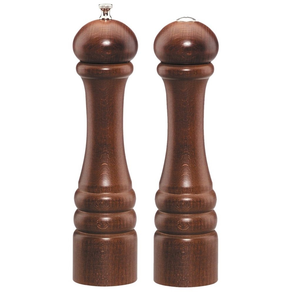 Chef Specialties Imperial Walnut Pepper Mill and Salt Shaker Set, 10 inch.