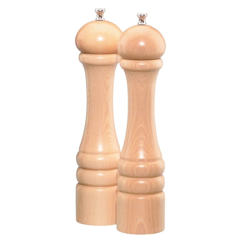Chef Specialties Imperial Natural Salt Mill and Pepper Mill Set, 10 inch.