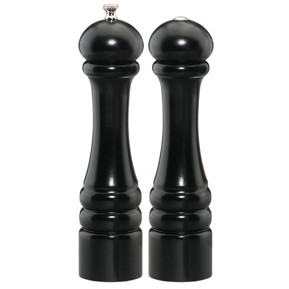 Chef Specialties Imperial Ebony Pepper Mill and Salt Shaker Set, 10 inch.