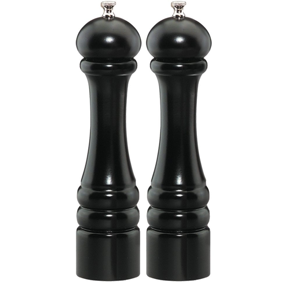 Chef Specialties Imperial Ebony Pepper Mill and Salt Mill Set, 10 inch.