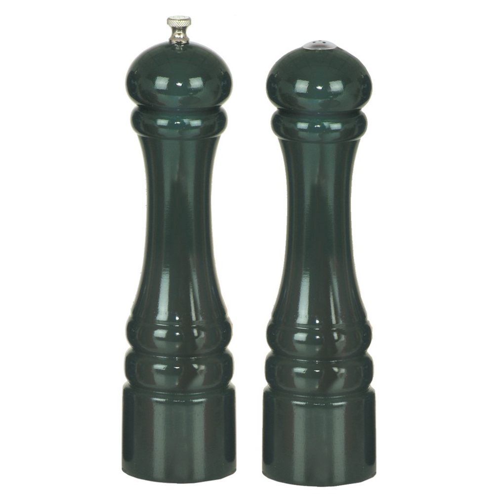 Chef Specialties Forest Green Pepper Mill and Salt Shaker Set, 10 inch.