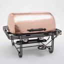 American Metalcraft Mesa Rectangular Roll Top Chafer with Hammered Copper Cover, 8 Quart.