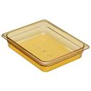 H Pan Half Size Food Storage Pan, Amber, 10 7/16 x 12 3/4 x 2 1/2 inch -- 6 per case