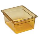 H Pan Half Size Food Storage Pan, Amber, 10 7/16 x 12 3/4 inch -- 6 per case.